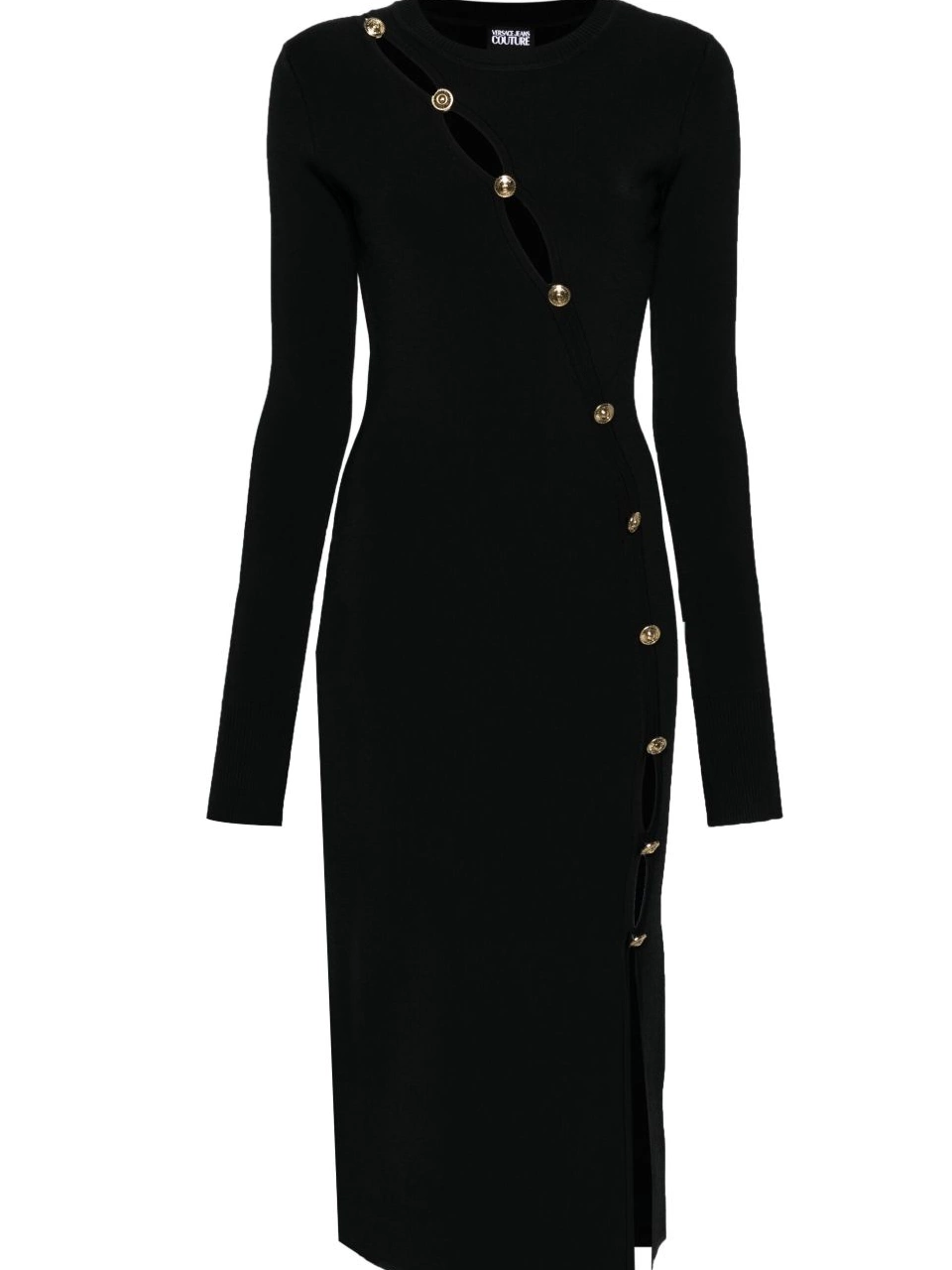 Women midi Jeans Versace decorative-buttons knitted Couture dress 0429